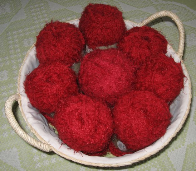 $47 Lot--8 Skeins Yarn Bee Luscious "Cherry " Yarn + Free Gift!