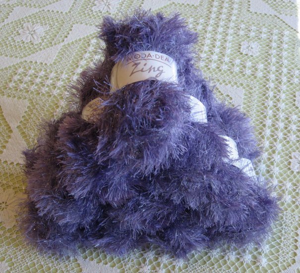 $60 Lot--10 Skeins Moda Dea Zing "Grape Frost" Yarn + Free Gift!