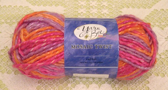 Yarn Bee Mosaic Twist "Iced Fruit" Yarn ~ 1 Skein ~ $4