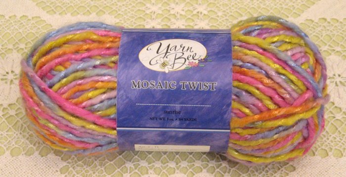 Yarn Bee Mosaic Twist "Sunrise" Yarn ~ 1 Skein ~ $4