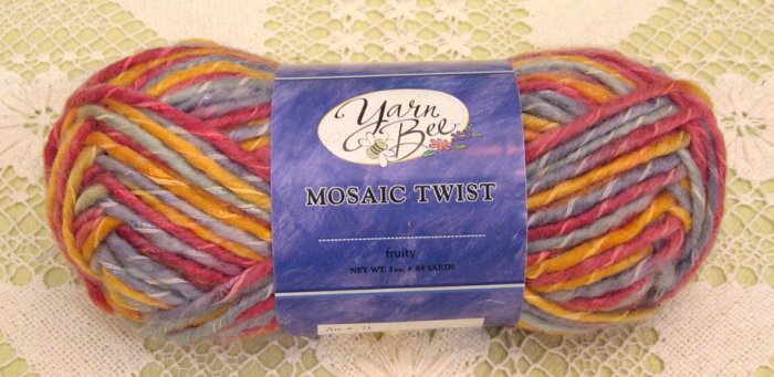 Yarn Bee Mosaic Twist "Fruity" Yarn ~ 1 Skein ~ $3