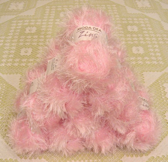 $60 Lot--10 Skeins Moda Dea Zing "Icy Pink" Yarn + Free Gift!