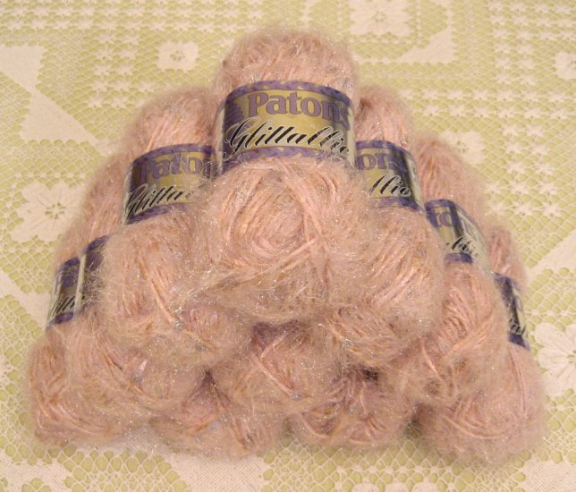 $70 Lot--10 Skeins Glittallic "Rose Glow" Yarn + Free Gift!