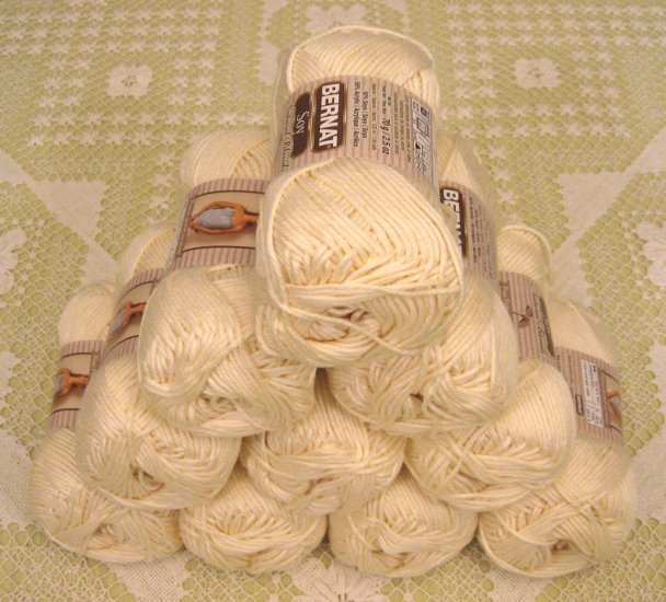 $50 Lot--10 Skeins Bernat Soy "Rice" Yarn + Free Gift!
