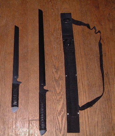 Set of 2 Ninja Swords with Shoulder Sheath