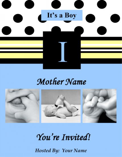 Blue Polka Dot Invite