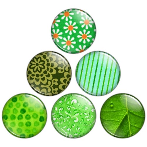 Green Color Themed 1.25 inch Pinback Button Badge Set 1