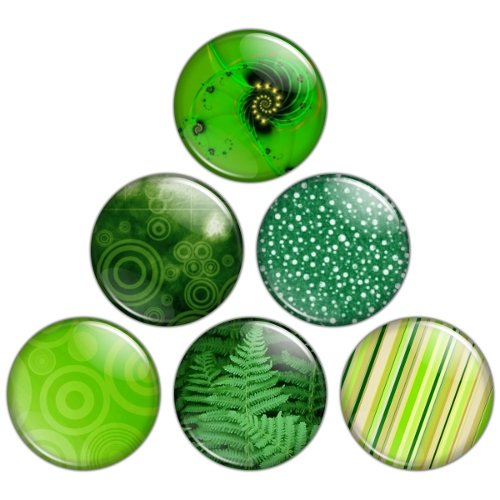Green Color Themed 1.25 inch Pinback Button Badge Set 2