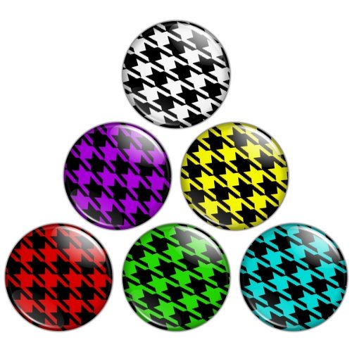 Houndstooth Pattern 1.25 inch Pinback Button Badge Set 1