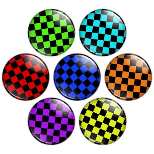 Check Pattern 1.25 inch Pinback Button Badge Set 3