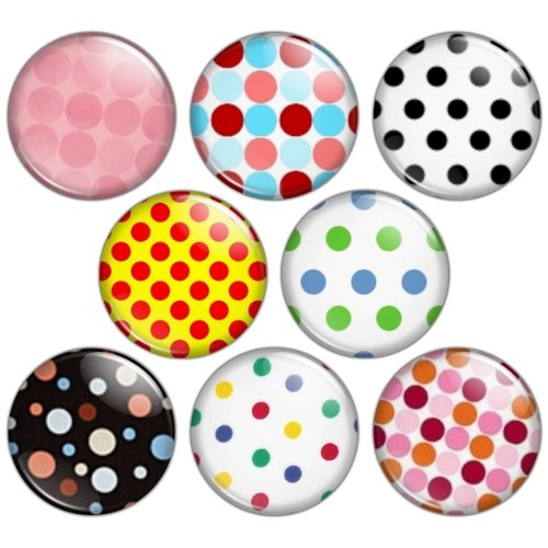 Polka Dot Pattern 1.25 inch Pinback Button Badge Set 1