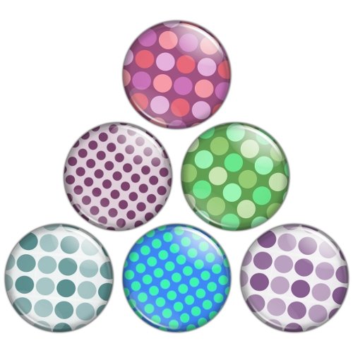 Polka Dot Pattern 1.25 inch Pinback Button Badge Set 3