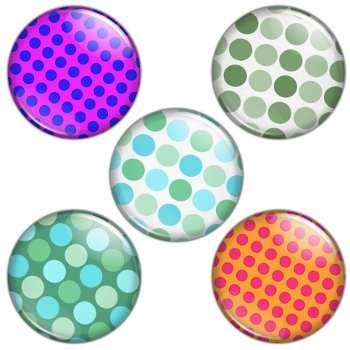 Polka Dot Pattern 1.25 inch Pinback Button Badge Set 4