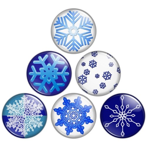 Snowflake 1.25 inch Pinback Button Badge Set