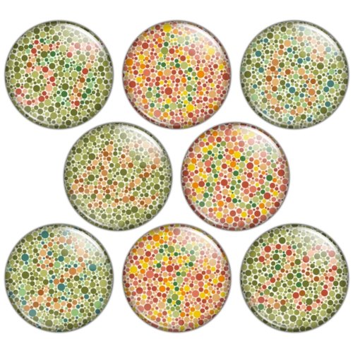 Color Vision Test 1.25 inch Pinback Button Badge Set