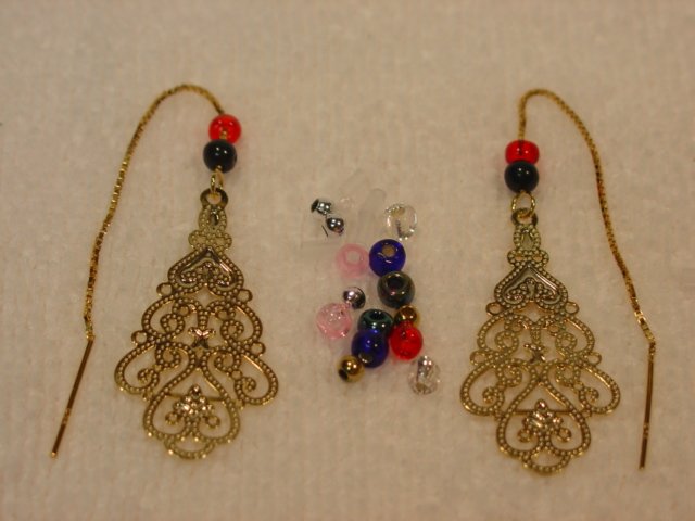 14kt Vermeil Filligree Thread Threader Earrings #p115