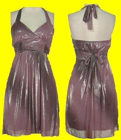 Metallic Halter Dress