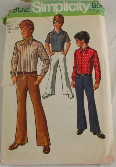 "Shirt, Bellbottom" Simplicity 8902 Sz 12
