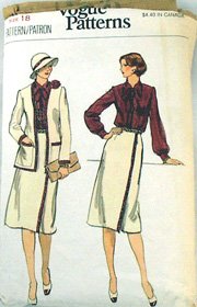 Vogue 9712-Misses Jacket,Skirt,Blouse Vintage Pattern-Sz18