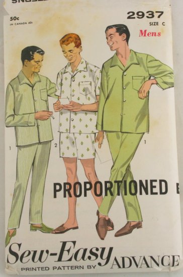 Advance Mens Pajamas 2937 Sz 42-44