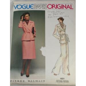 Vogue Paris Original 1601 Pierre Balmain Misses Suit VINTAGE PATTERN Sz 12
