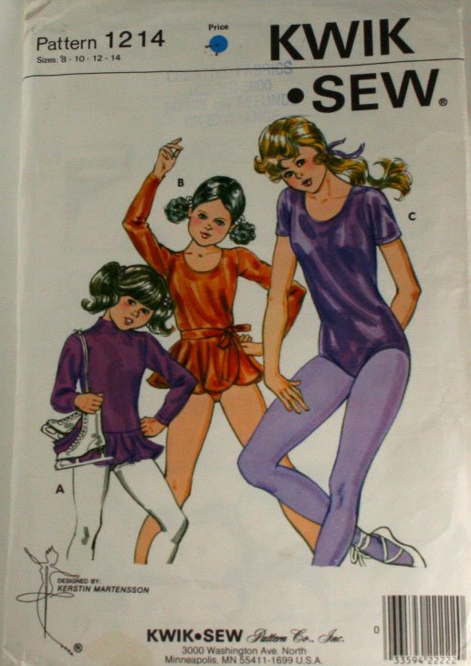 Girls Leotards and Wrap Skirt-Kwik Sew 1214 Sz 8,10,12,14