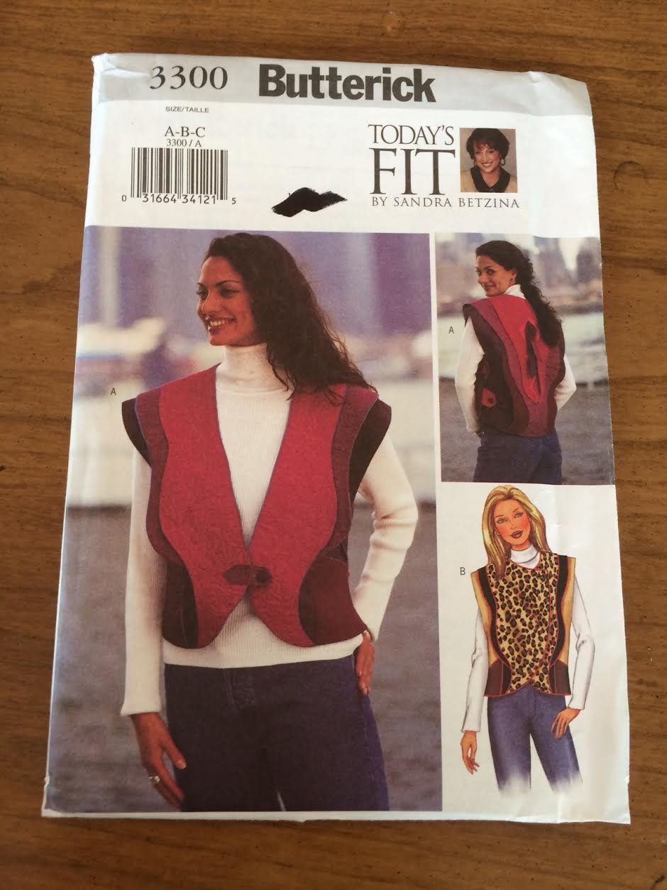 Butterick 3300 Sewing Pattern, Misses' Vest, Size G-H-I-J Bust 46-55