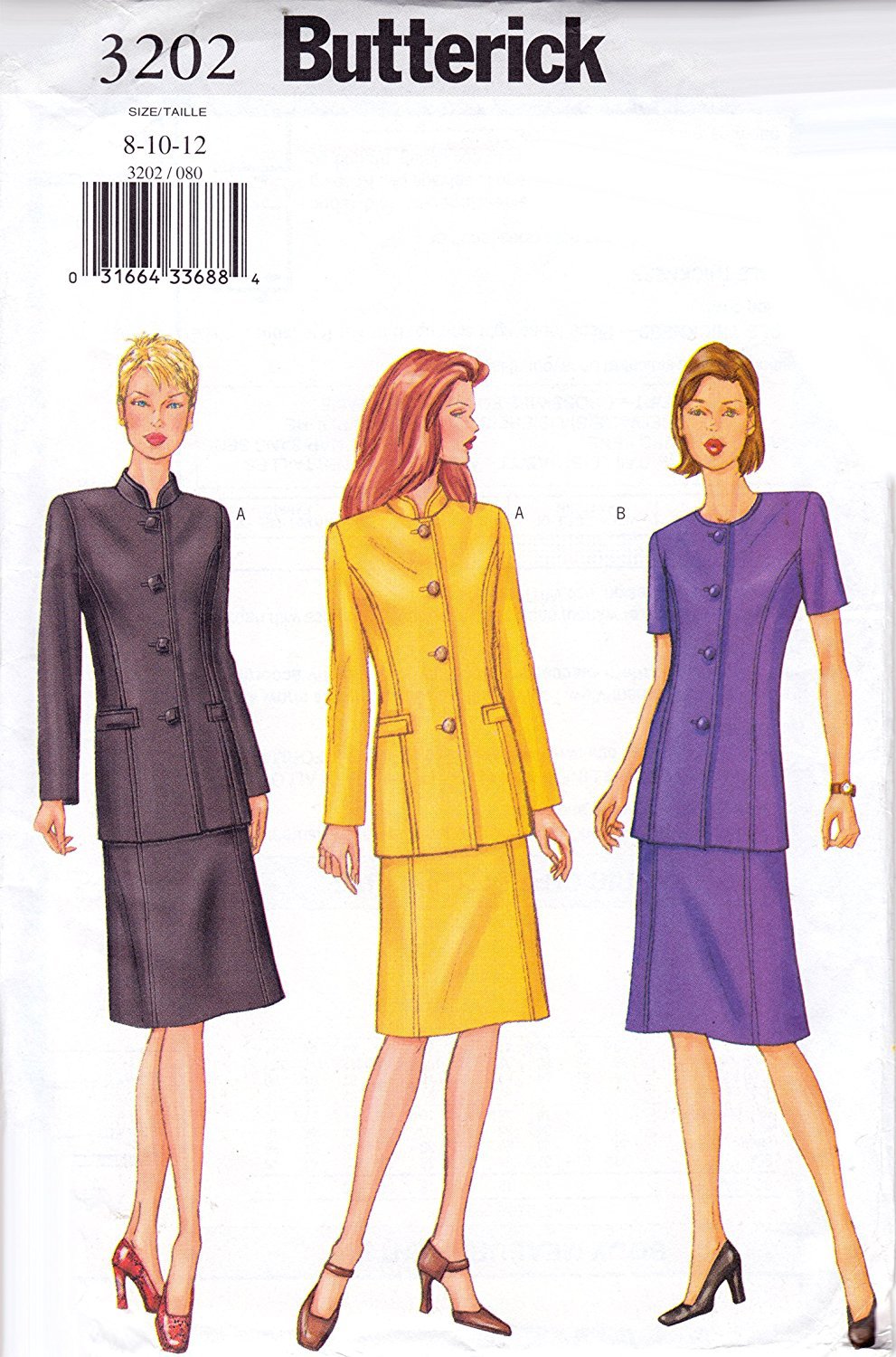 Butterick 3202 Jacket & Skirt Pattern Sizes 20,22,24