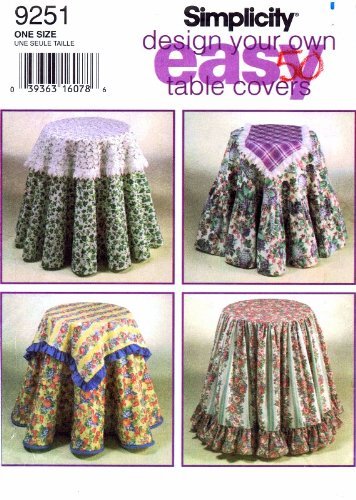 Simplicity Design Your Own Easy Table Covers Sewing Pattern # 9251