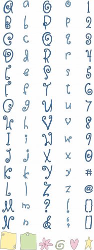 Cuttlebug Alphabet Die Set - Curls & Swirls
