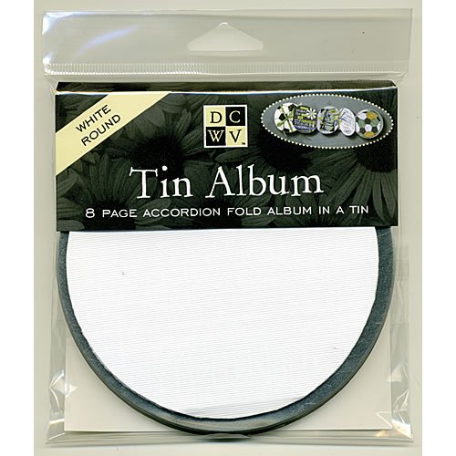 Round White Tin Album