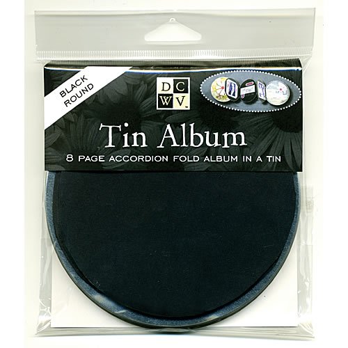 Round Black Tin Album