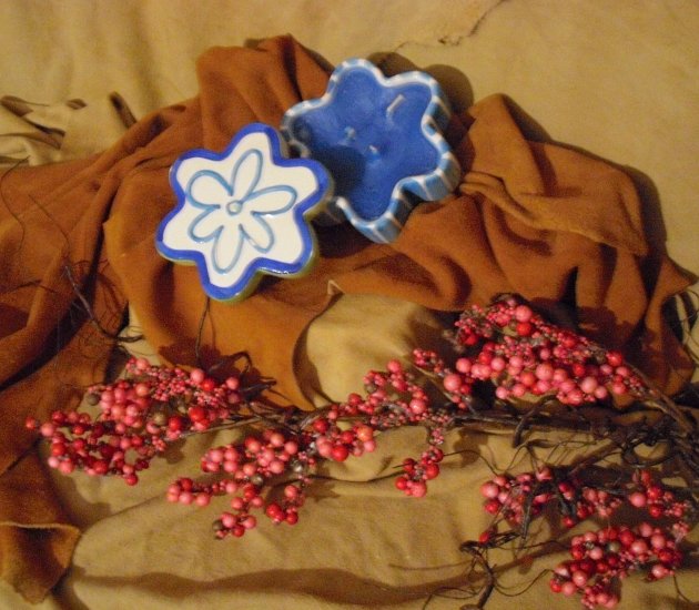 SOLD ~ Flower Container Filled With Blueberry Muffins ~ SOLD