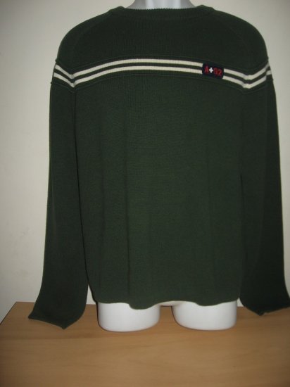 ABERCROMBIE MENS GREEN LOGO CREW SWEATER M