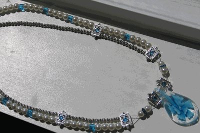 Handmade Blue and Silver Double Strand Necklace