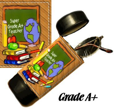 A+ Teacher Flip Top Eyeglass / Sunglass Case