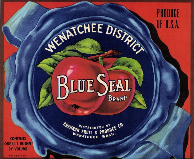 BLUE SEAL APPLE CRATE LABEL