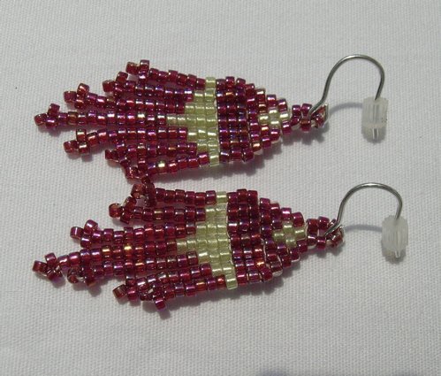 Rainbow Cherry Cola Beaded Earrings