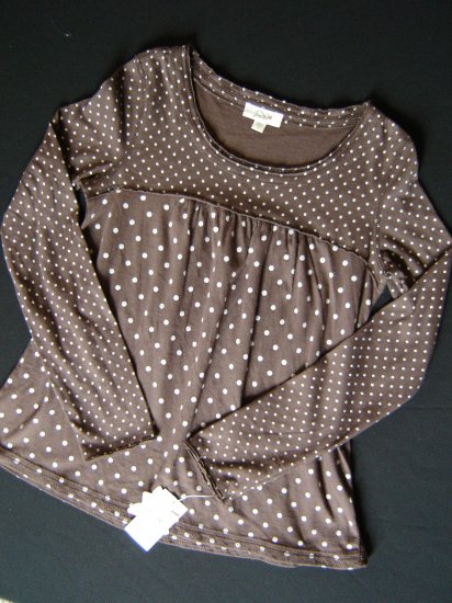 NWT Girl's Grane Size Large L Trendy Brown Empire Waist Knit Top 50% Off New