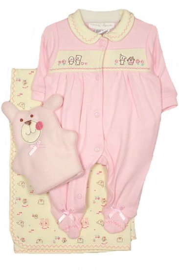 Preemie Pink Bear Set with Puppet (Fits infants 3-7 pounds)