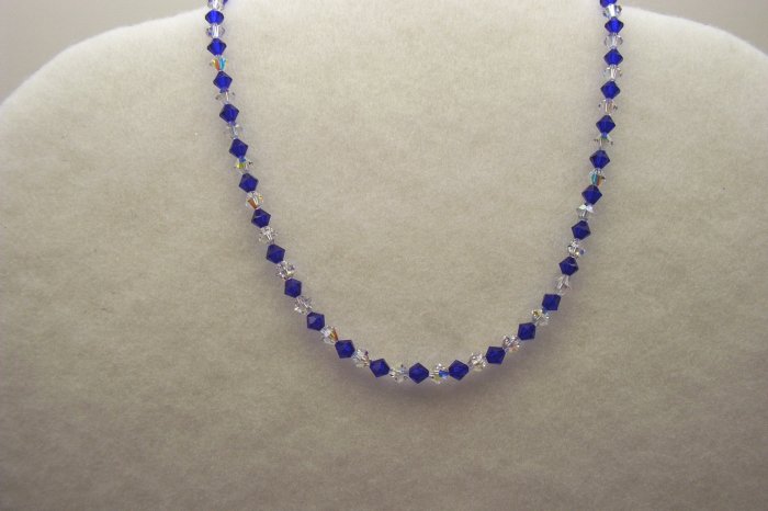 Cobalt Blue and Crystal Necklace