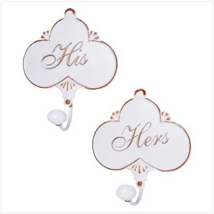 Distress His/Her Wall Hooks - Pair