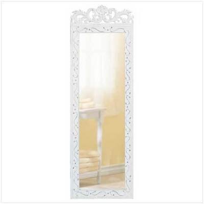 White Distressed Door/Wall Mirror