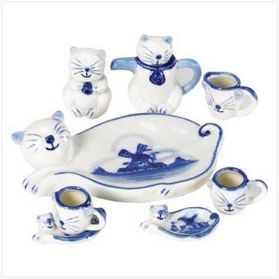 Mini Cat Tea Set - Set of 10