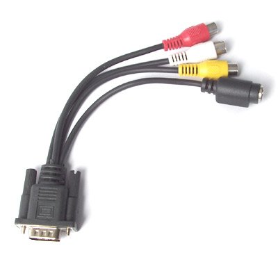 VGA to TV S-Video RCA AV 3 Adapter Cable