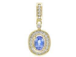 New 14K Gold 1.26ct Tanzanite and Diamond Pendant Jewelry