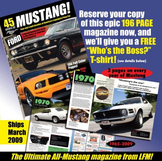 Legendary Mustang Magazine - Free Large T-shirt -US only - Subscriber of LFM