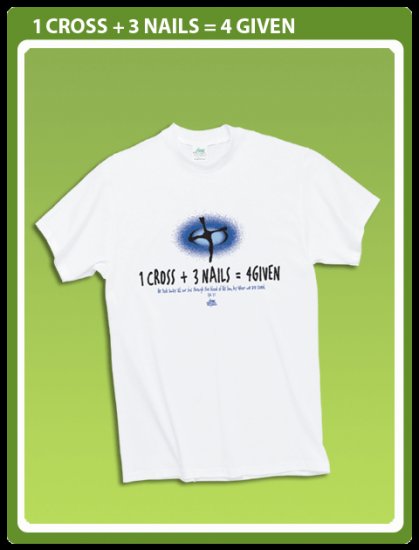 Christian T-shirt: 1 Cross + 3 Nails= 4 Given Size Small