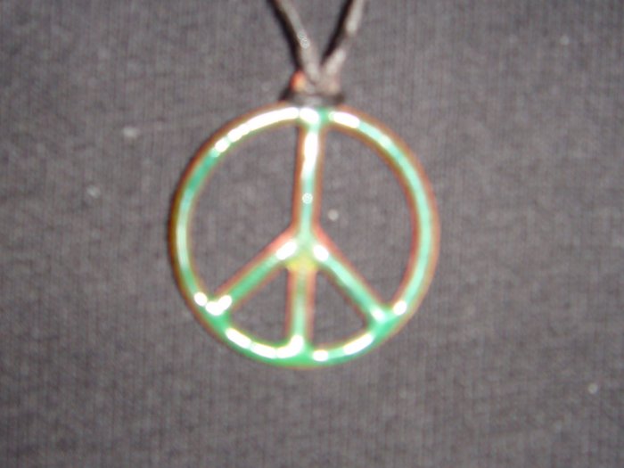 Green Peace Sign Necklace