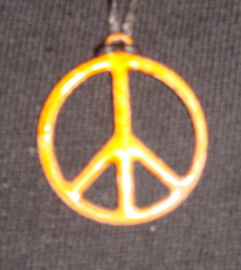 Yellow Peace sign Necklace